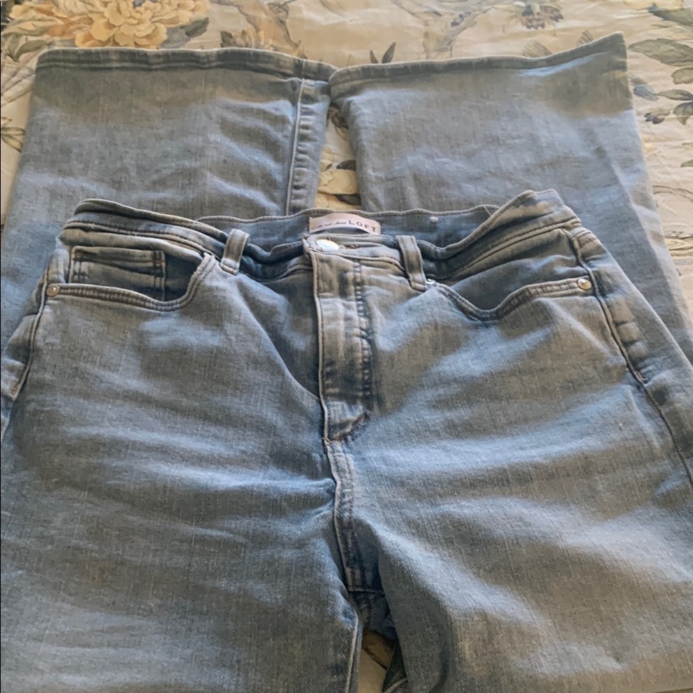 Blue Flare Wide Leg Jeans Classic Style